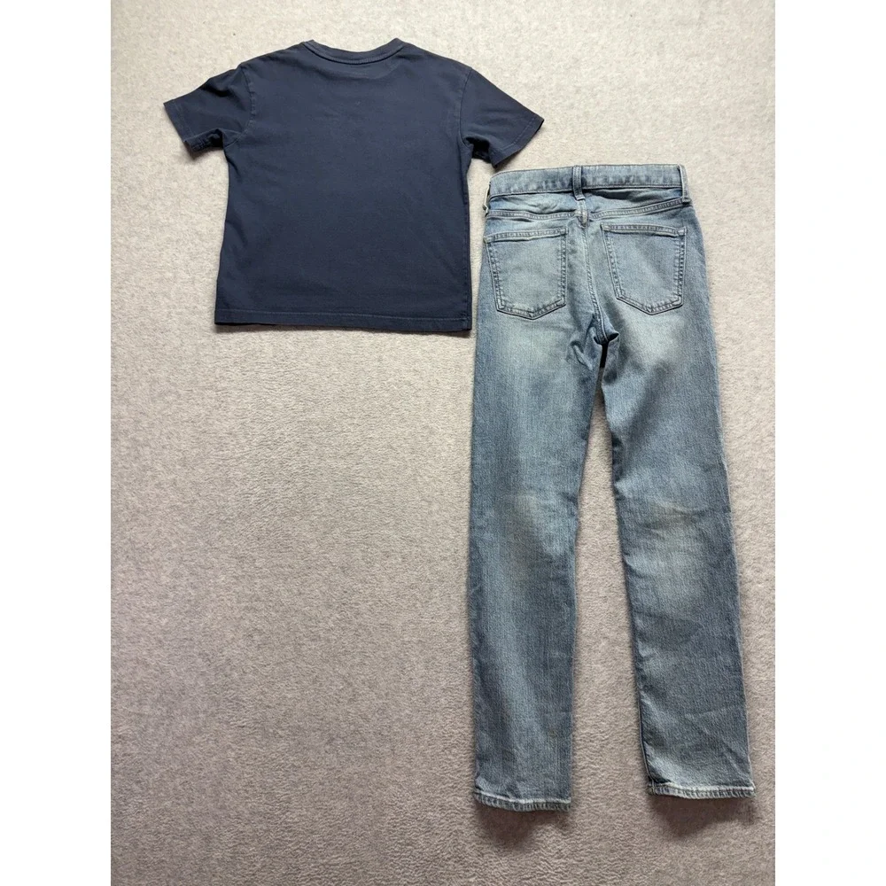 Gap Athletic T-Shirt & Old Navy Built-In Tough Slim Jeans Set Size 8-12
